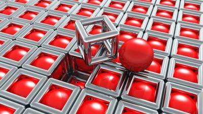 Balls cubes shapes spheres 4k wallpaper