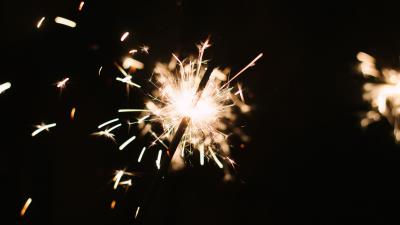 Bengal fire sparks holiday dark background 4k wallpaper