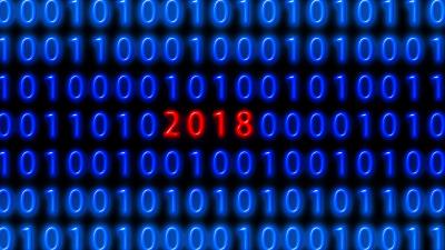 Binary code new year 2018 4k wallpaper