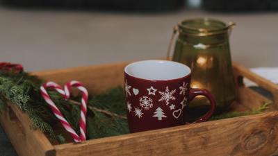 Box cup candy canes 4k wallpaper