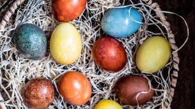 Eggs basket easter 4k wallpaper