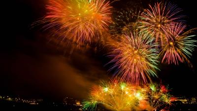 Fireworks colorful sparks 4k wallpaper