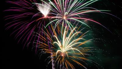 Fireworks salute sparks io 4k wallpaper