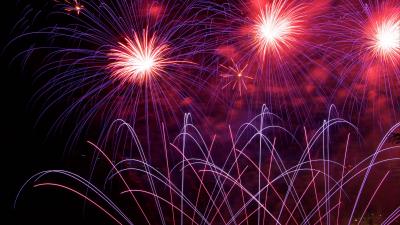 Fireworks salute sparks photo 4k wallpaper