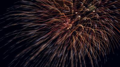 Fireworks sparks long exposure 4k wallpaper
