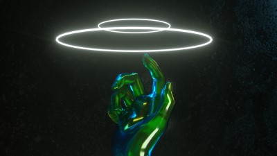 Hand neon rings 4k wallpaper