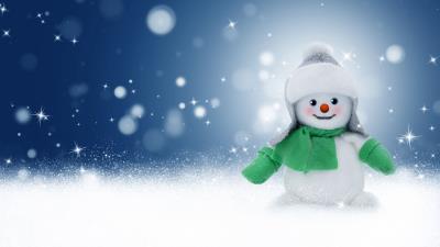 Snowman toy new year 4k wallpaper