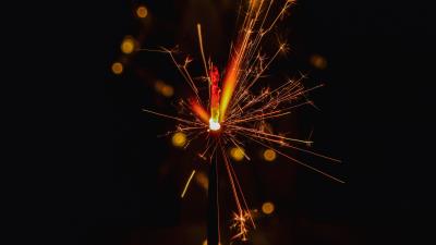 Sparkler sparks dark 4k wallpaper
