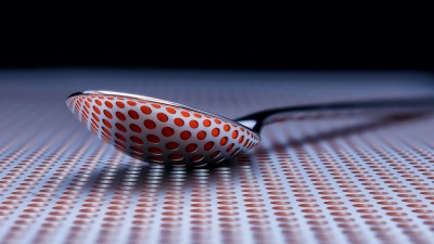 Spoon 3d structure circles surface 4k wallpaper