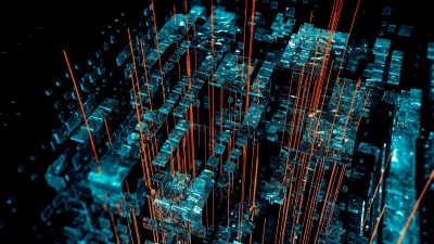 Structure fragments rays 4k wallpaper