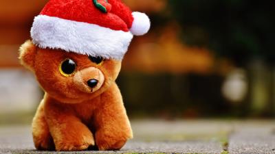 Toy teddy bear christmas 4k wallpaper