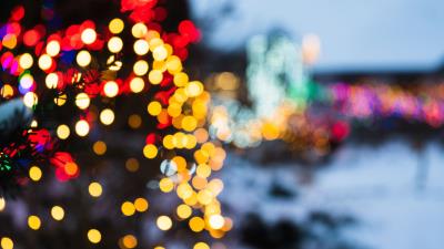 Tree lights bokeh 4k wallpaper