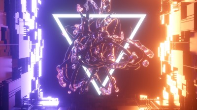 Triangle clot neon 4k wallpaper