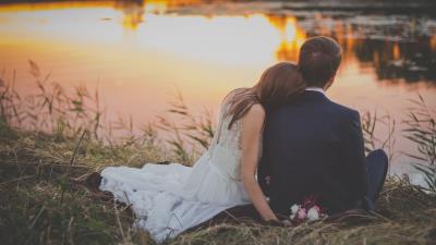 Wedding newlyweds couple romance love 4k wallpaper