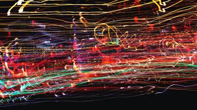 Long exposure neon lines 4k wallpaper