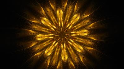 Ornament fractal patterns golden image 4k wallpaper