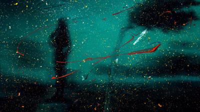 Silhouette glass spray 4k wallpaper