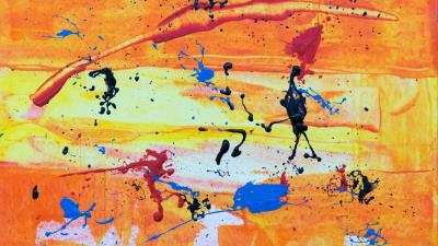 Splashes drops paint 4k wallpaper