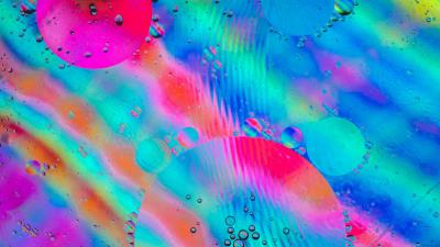 Bubbles rainbow glass 4k wallpaper