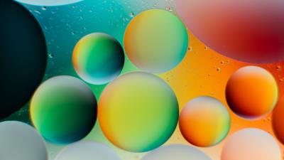 Circles bubbles gradient 4k wallpaper