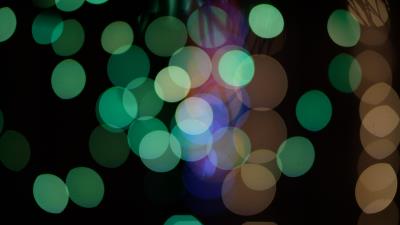 Circles glare abstract green image 4k wallpaper