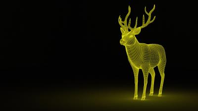 Deer abstraction backlight grid image 4k wallpaper