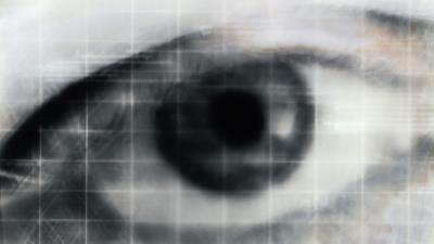 Eye abstract mesh black and white 4k wallpaper