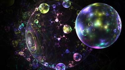 Fractal bubbles glare 4k wallpaper