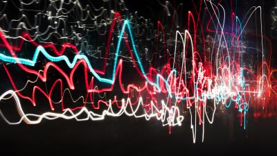 Lines glow multicolored 4k wallpaper