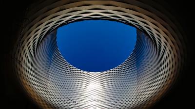 circle grid sky architecture image 4k wallpaper