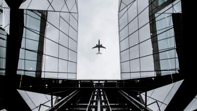 Airplane architecture bottom view 4k wallpaper