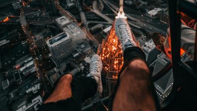 Legs city aerial view 4k wallpaper