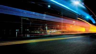 Light city traffic 4k wallpaper