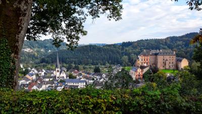 Malberg germany architecture buildings trees 4k wallpaper