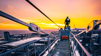 Man height skyscraper 4k wallpaper