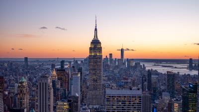 Metropolis cityscape skyline 4k wallpaper