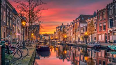 Netherlands holland canal river buildings 4k wallpaper