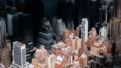 New york usa skyscrapers buildings top view 4k wallpaper
