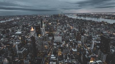 New york usa skyscrapers top view 4k wallpaper