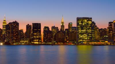 Night city architecture buildings 4k wallpaper