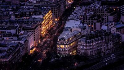 Night city buildings lights img 4k wallpaper