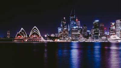 Night city city lights architecture image 4k wallpaper