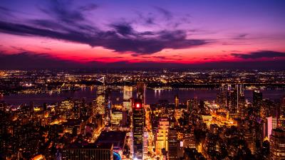 Night city city lights metropolis 4k wallpaper