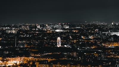 Night city lights dark 4k wallpaper