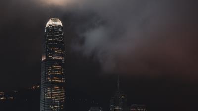 Night city skyscraper lights 4k wallpaper