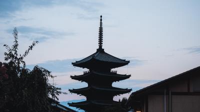 Pagoda building architecture 4k wallpaper