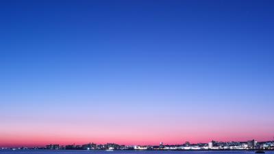 Panorama city lights sky 4k wallpaper