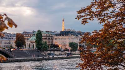 Paris france river quay 4k wallpaper
