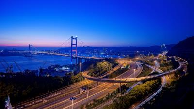 Road bridge coast 4k wallpaper