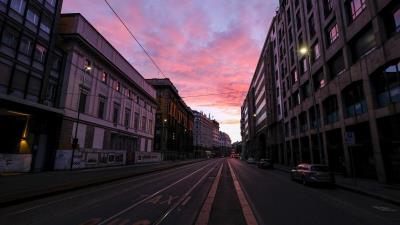 Road buildings city 4k wallpaper